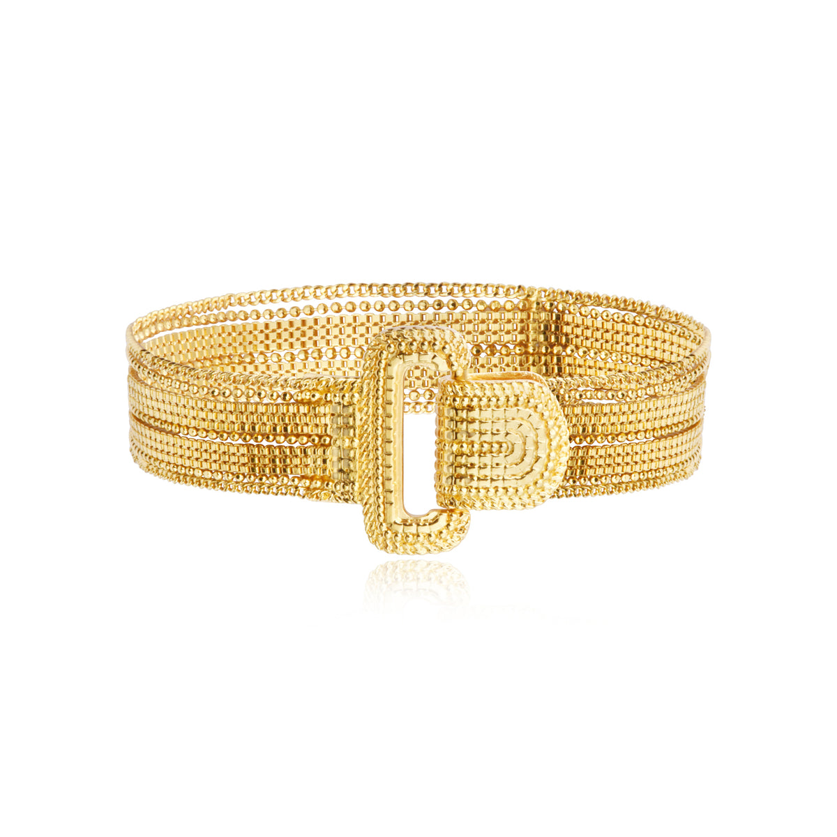 Ashanti Multi-Row Chain Bracelet – Gold – Size M
