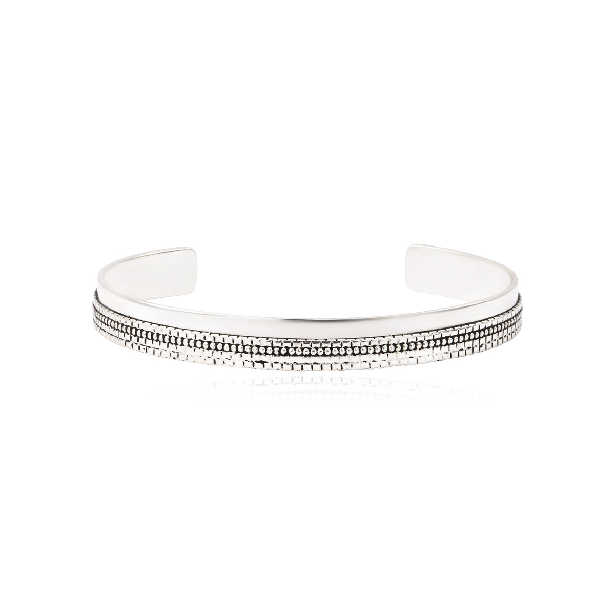 Ashanti Slim Adjustable Bangle – Silver – Size M