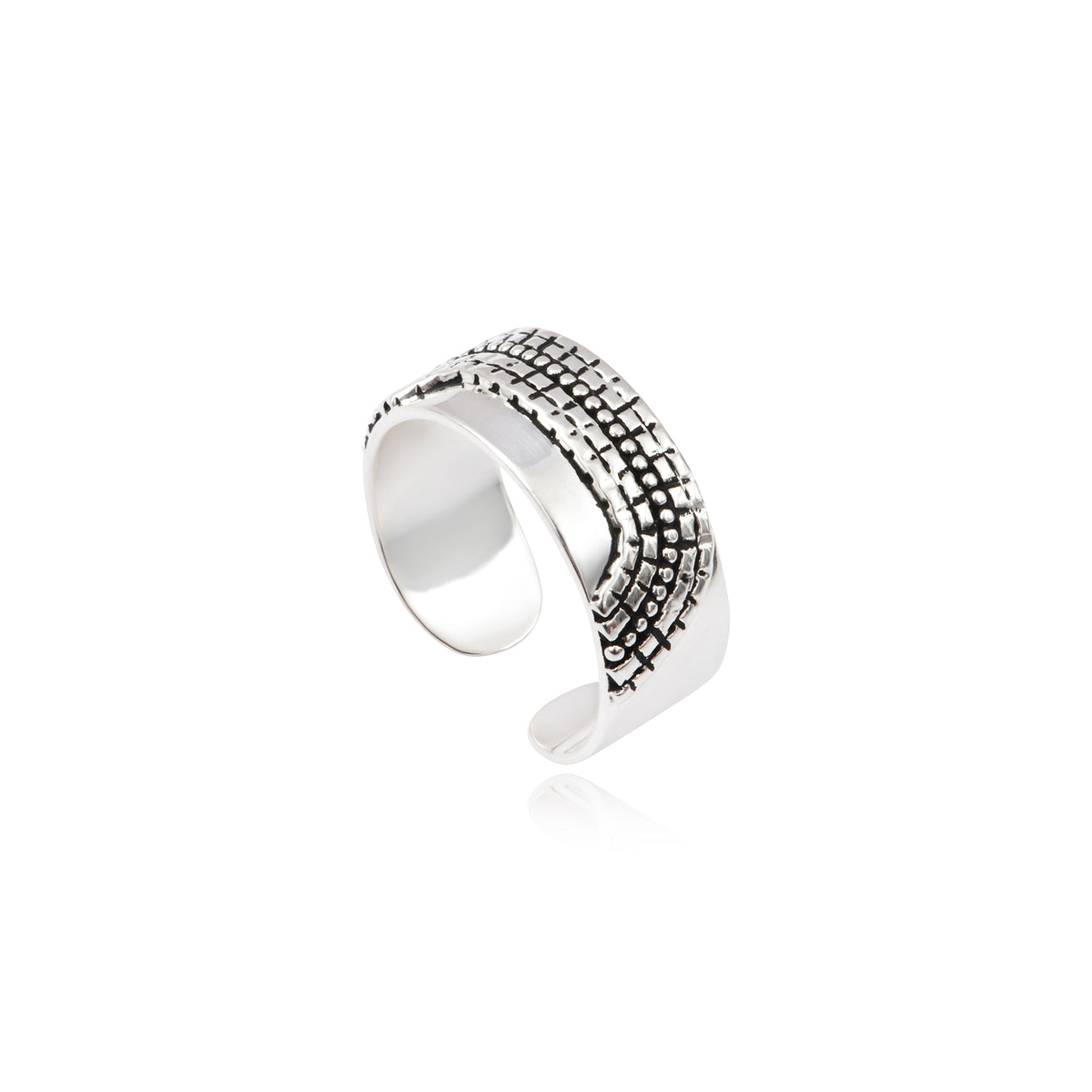 Ashanti Adjustable Ring In Metal – Silver – Size M