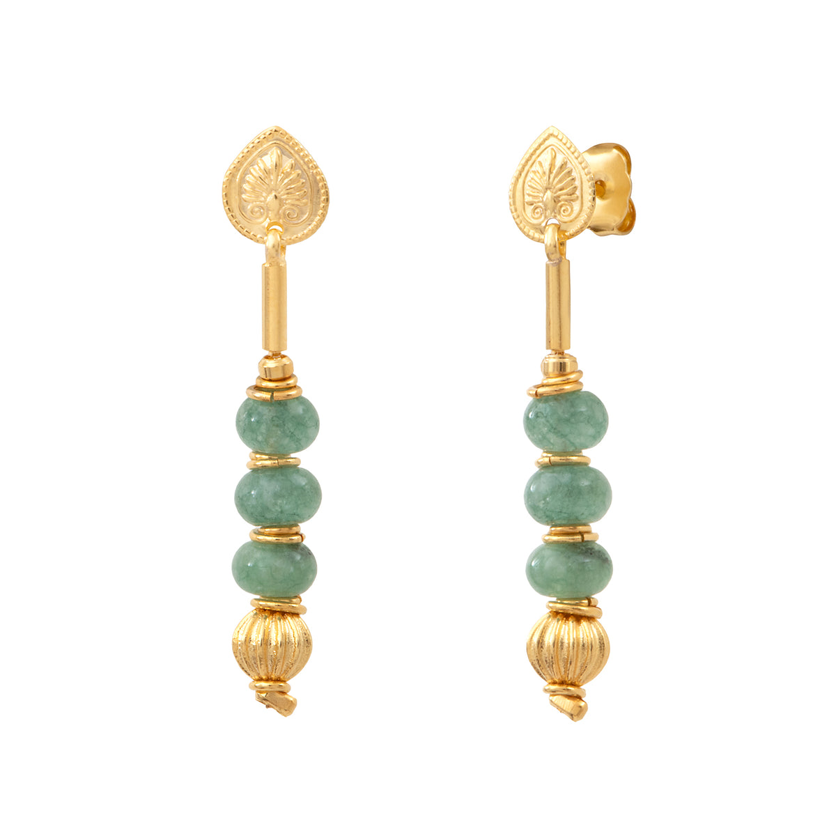 Avola Short Dangly Earring with Stud Fastening in Blue