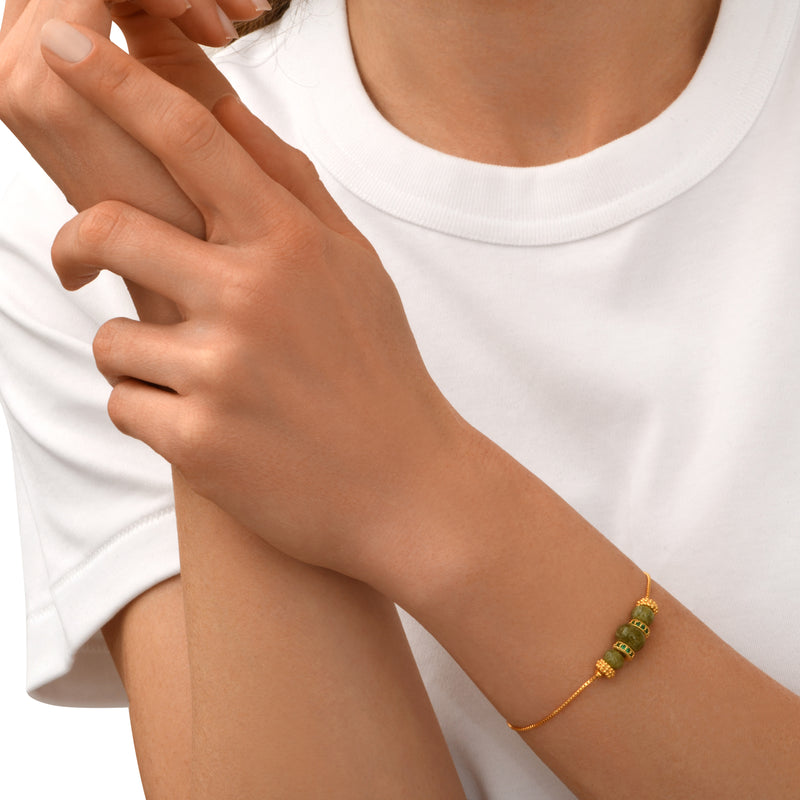Avola Slim Adjustable Bracelet in Green