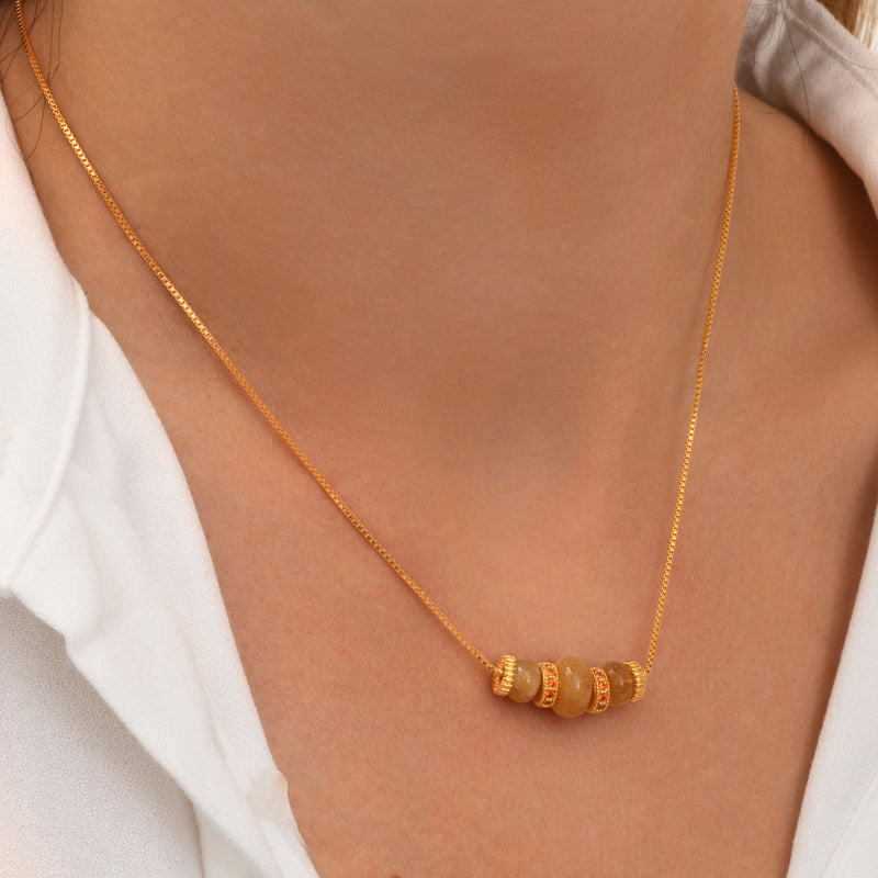 Avola Pendant Necklace in Orange