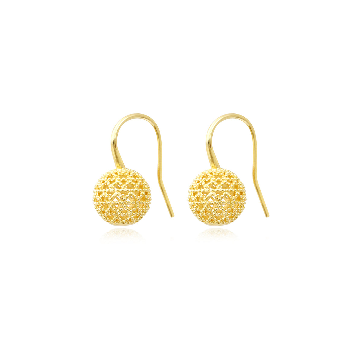 Betty Small Stud Earrings with Chiseled Gold-Plated Metal in Gold