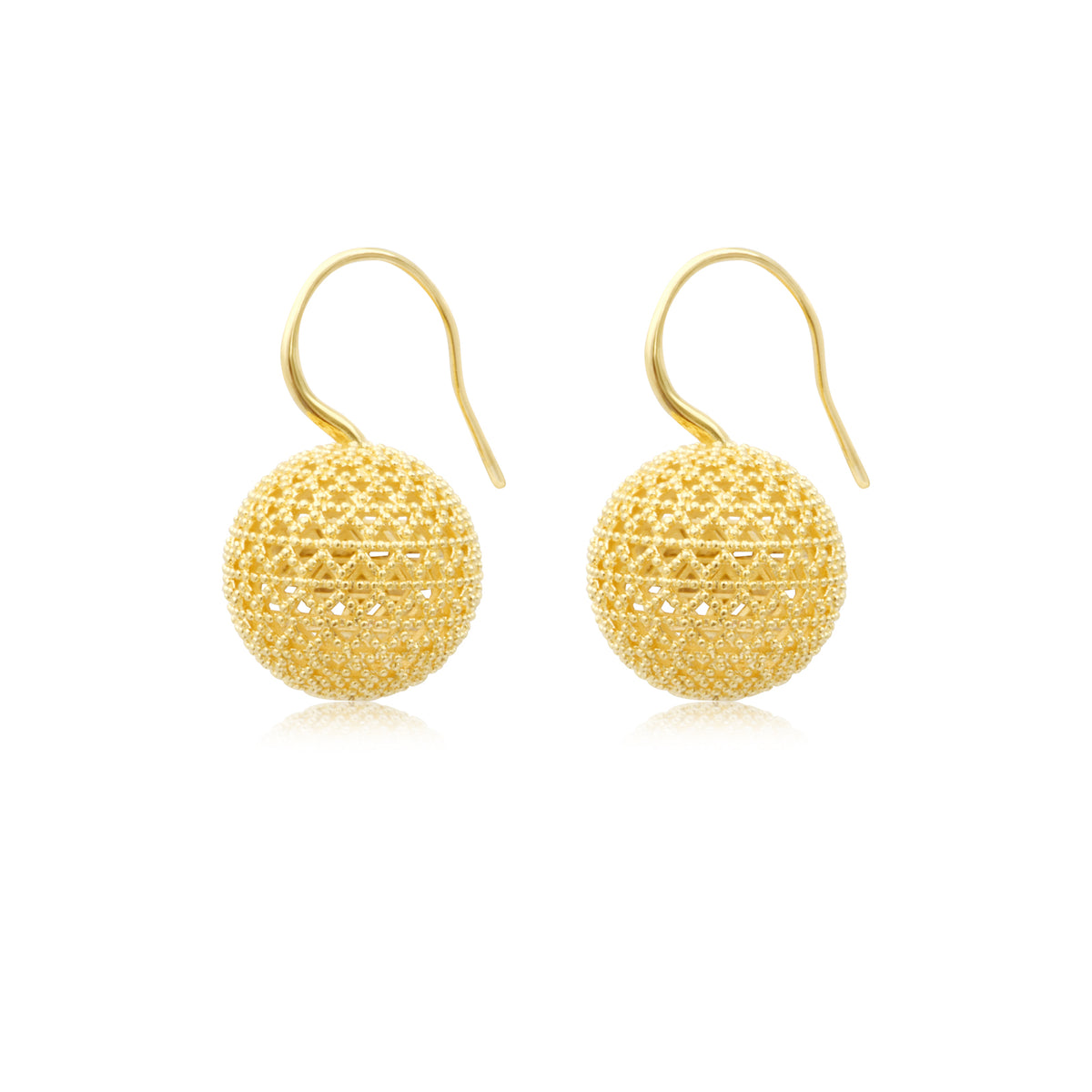 Betty Stud Earrings with Chiseled Gold-Plated Metal in Gold