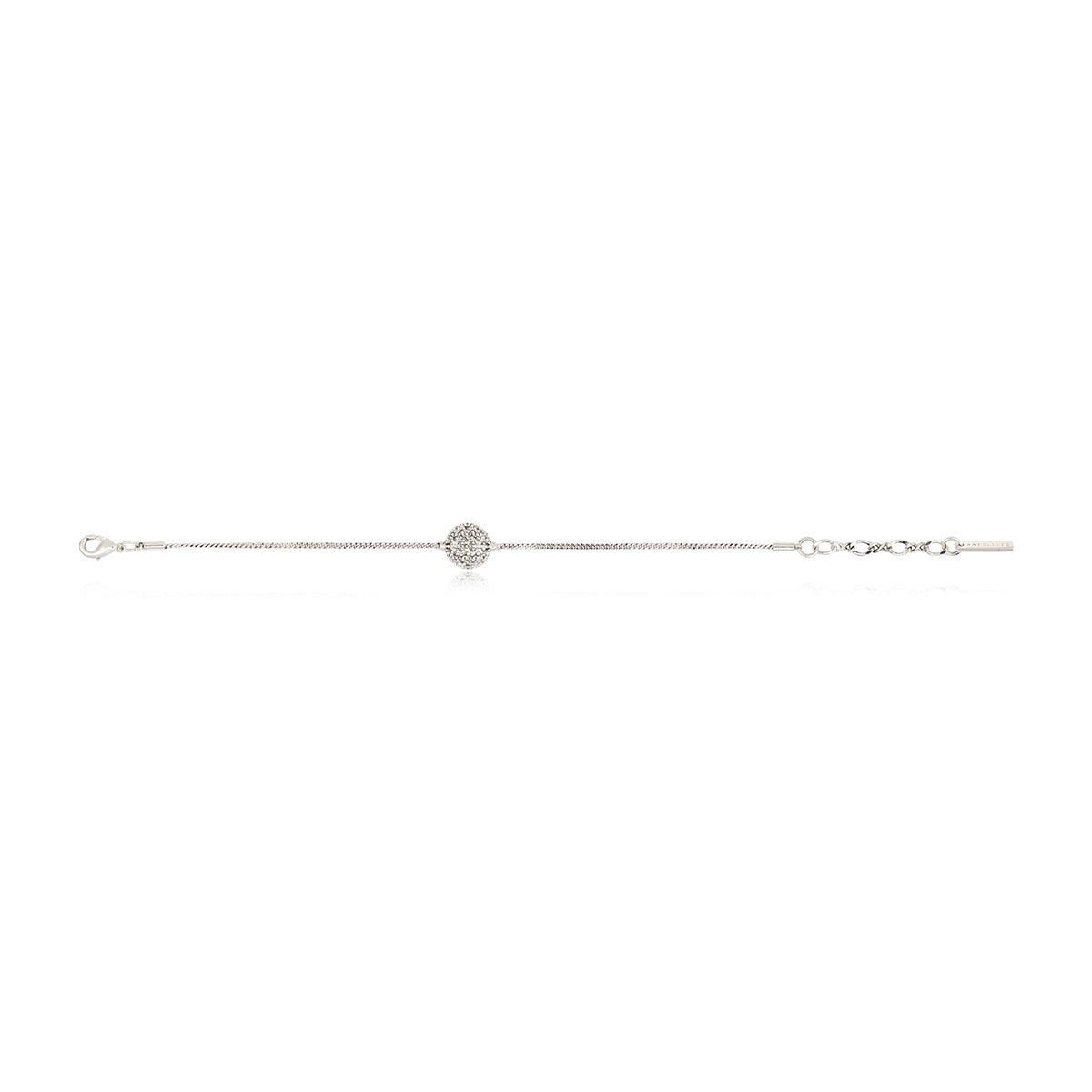 Betty Small Adjustable Bracelet with Chiseled Silver-Plated Metal in Silver