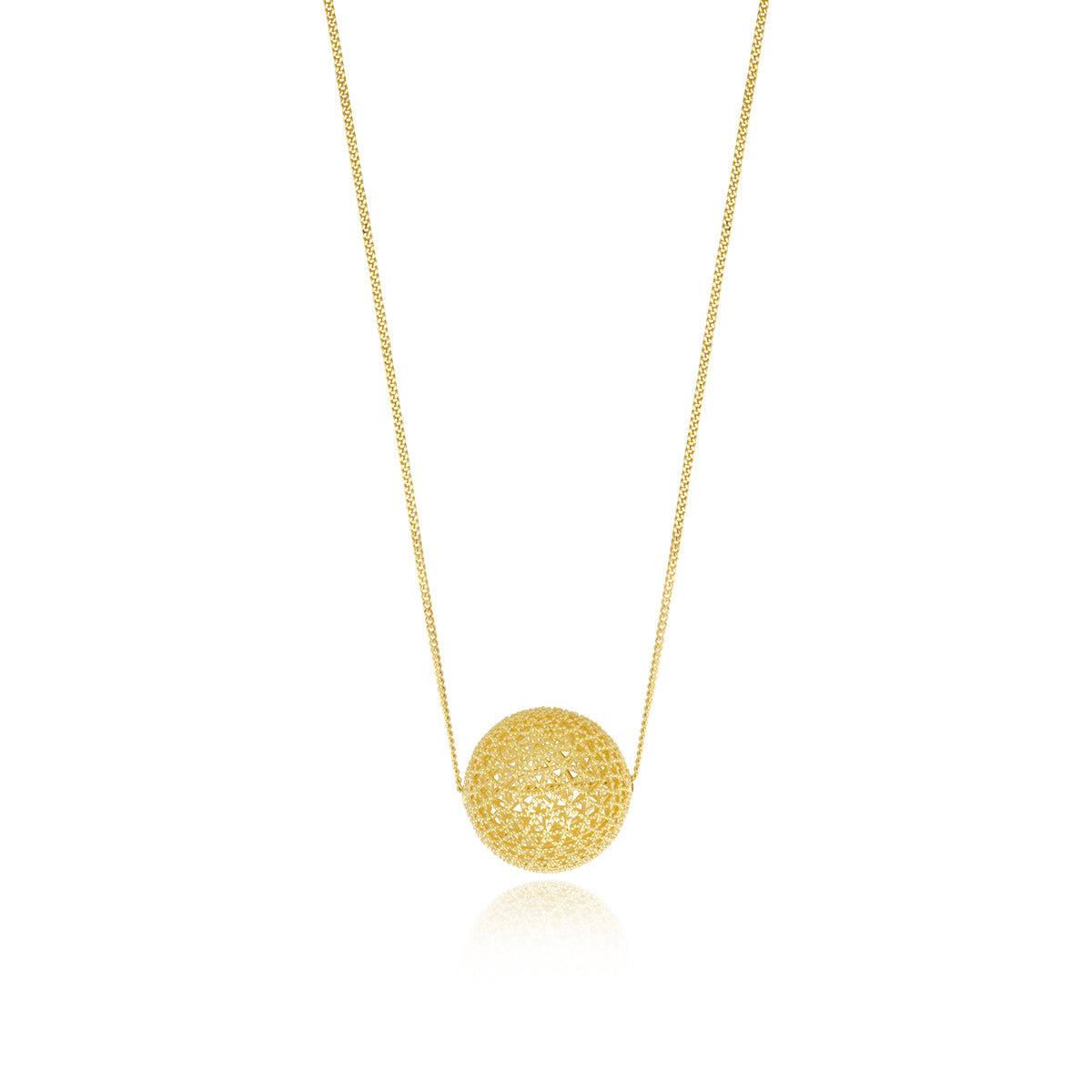 Betty Wide Pendant Necklace with Gold-Plated Metal in Gold