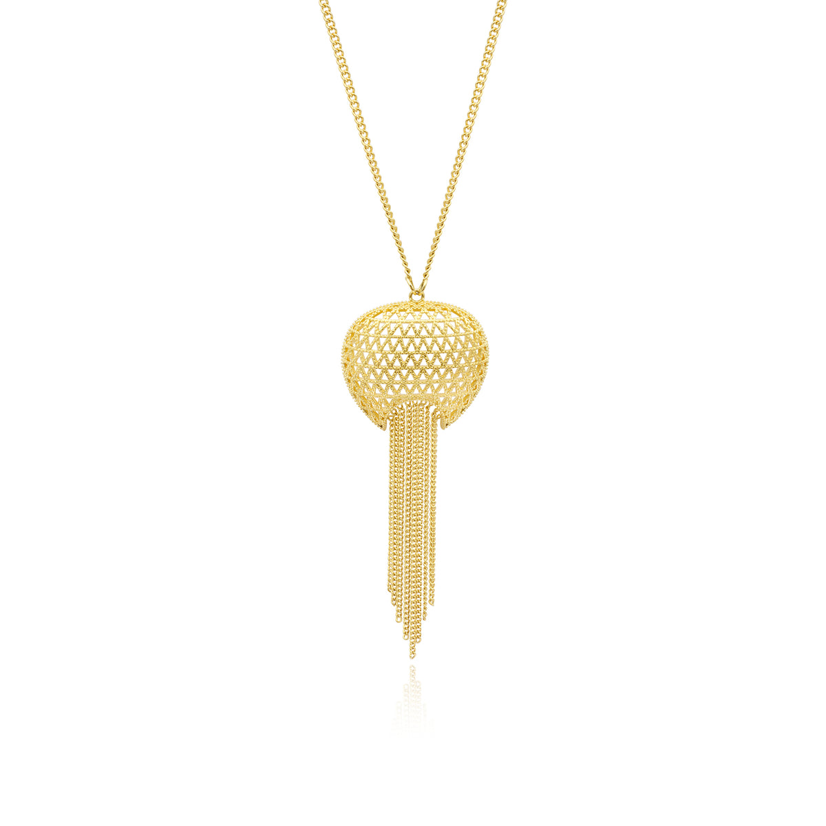 Betty Long Necklace with Gold-Plated Metal in Gold