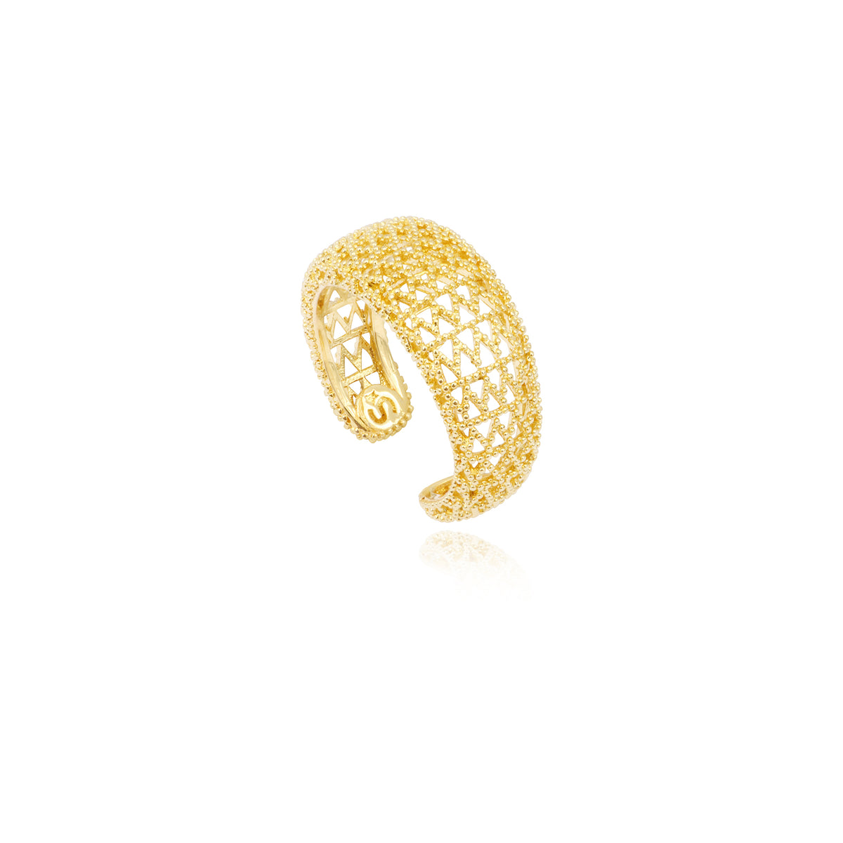 Betty Adjustable Ring with Gold-Plated Metal in Gold