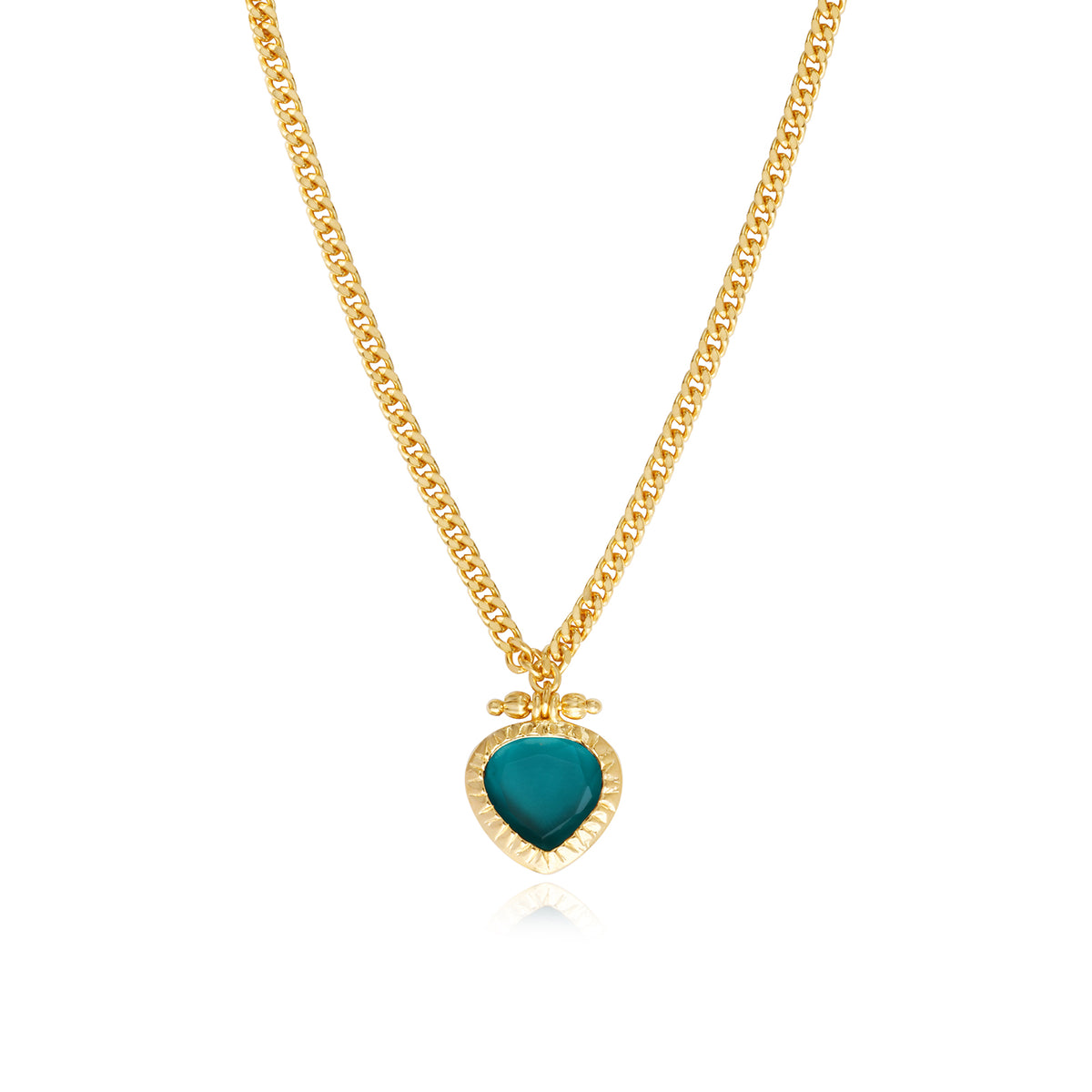 Bysance Necklace In Gold-Tone Metal With Pear-Shaped Cabochon – Blue