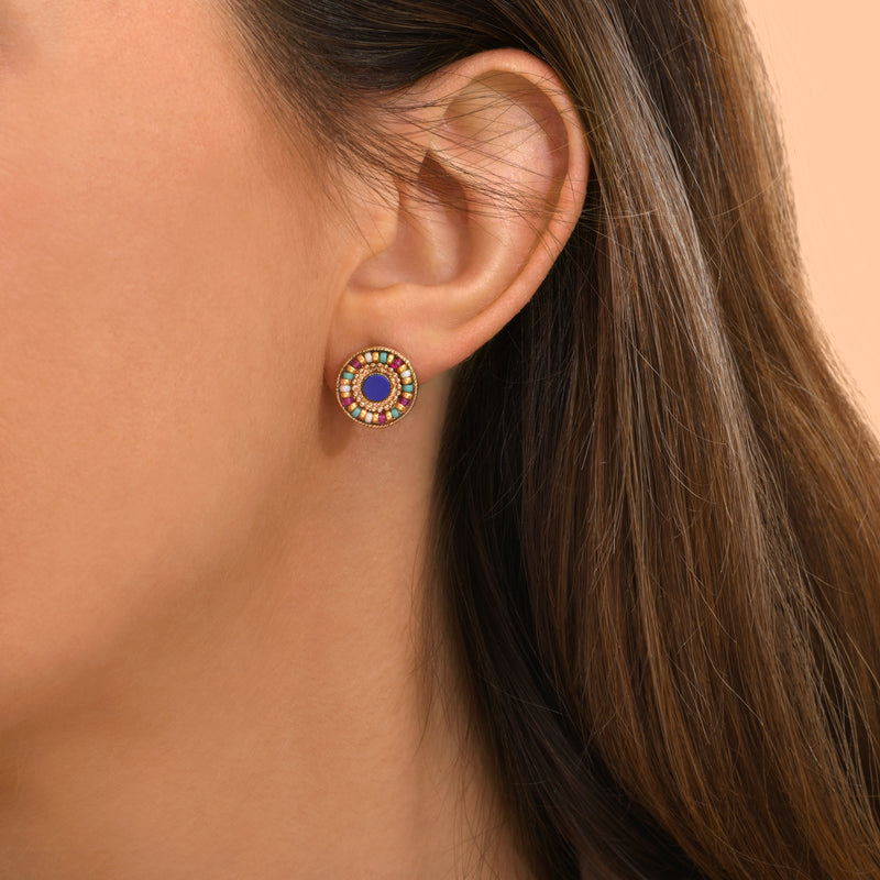Claudia Stud Earrings in Blue