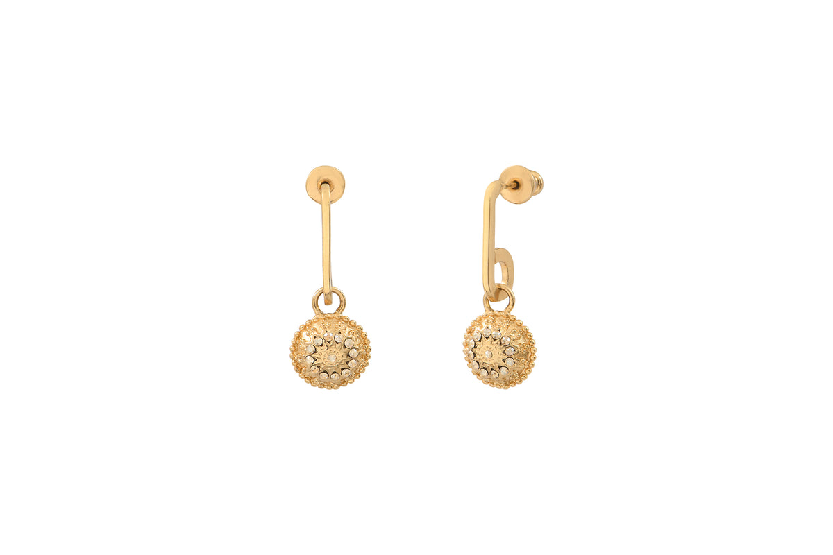 Farah Refined Metal & Prestige Crystal pierced Stud Earrings in Gold-plated
