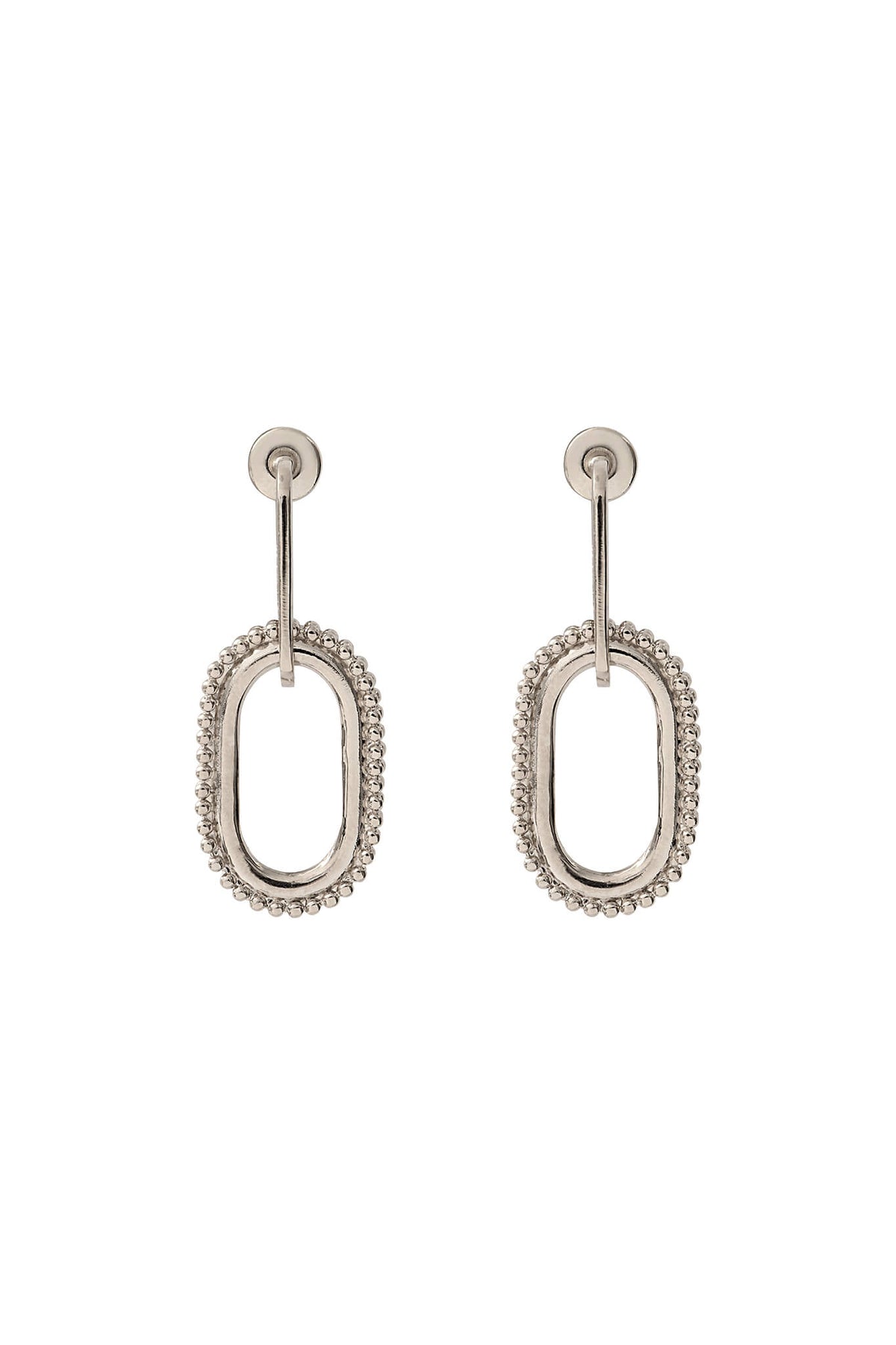 Farah Glamorous Metal Stud Earrings in Silver-Plated