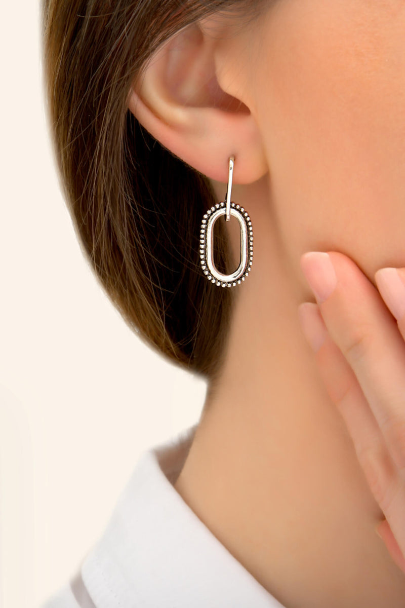 Farah Glamorous Metal Stud Earrings in Silver-Plated