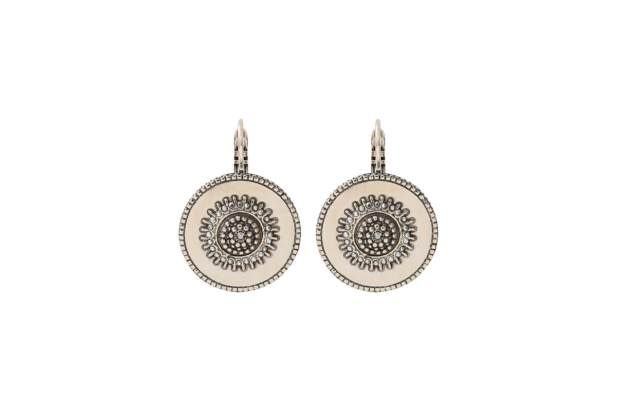 Farah Modern Metal & Prestige Crystal pierced Earrings in Silver-plated