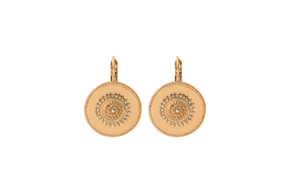 Farah Chic Metal & Prestige Crystal pierced Earrings in Gold-plated