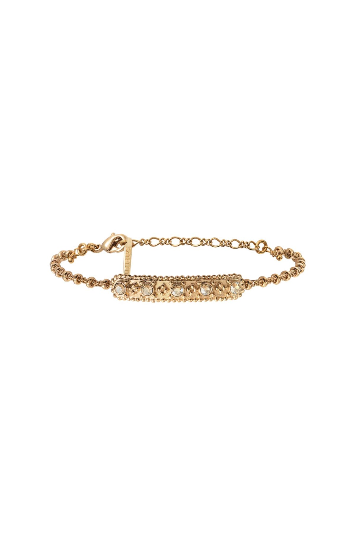 Farah Glamorous Metal & Prestige Crystal Flexible Bracelet in Gold-Plated
