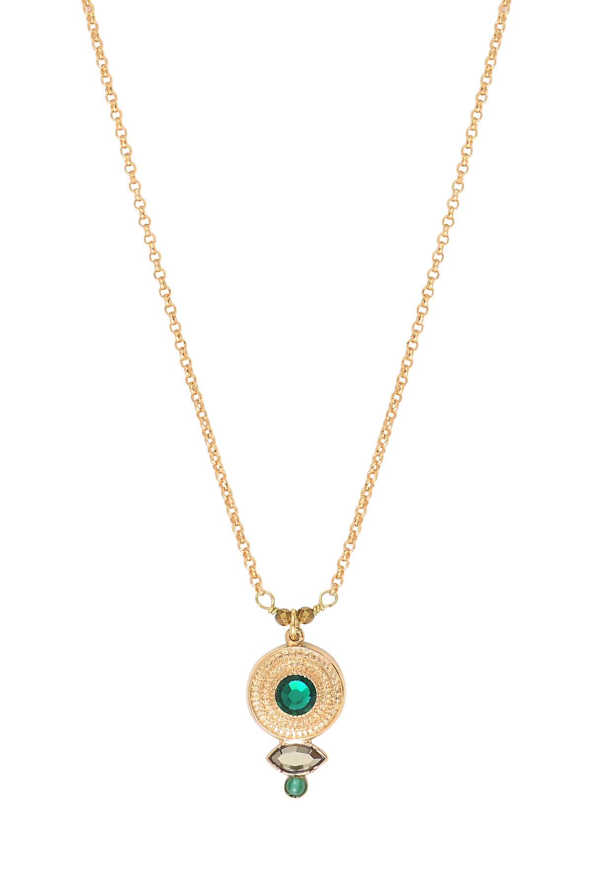 Fujita Timeless Agate Crystal Pendant Necklace in Green