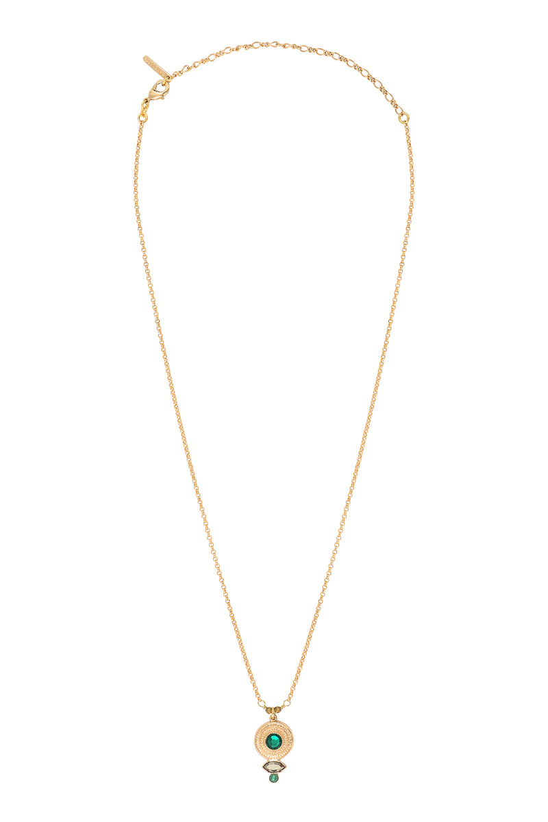Fujita Timeless Agate Crystal Pendant Necklace in Green