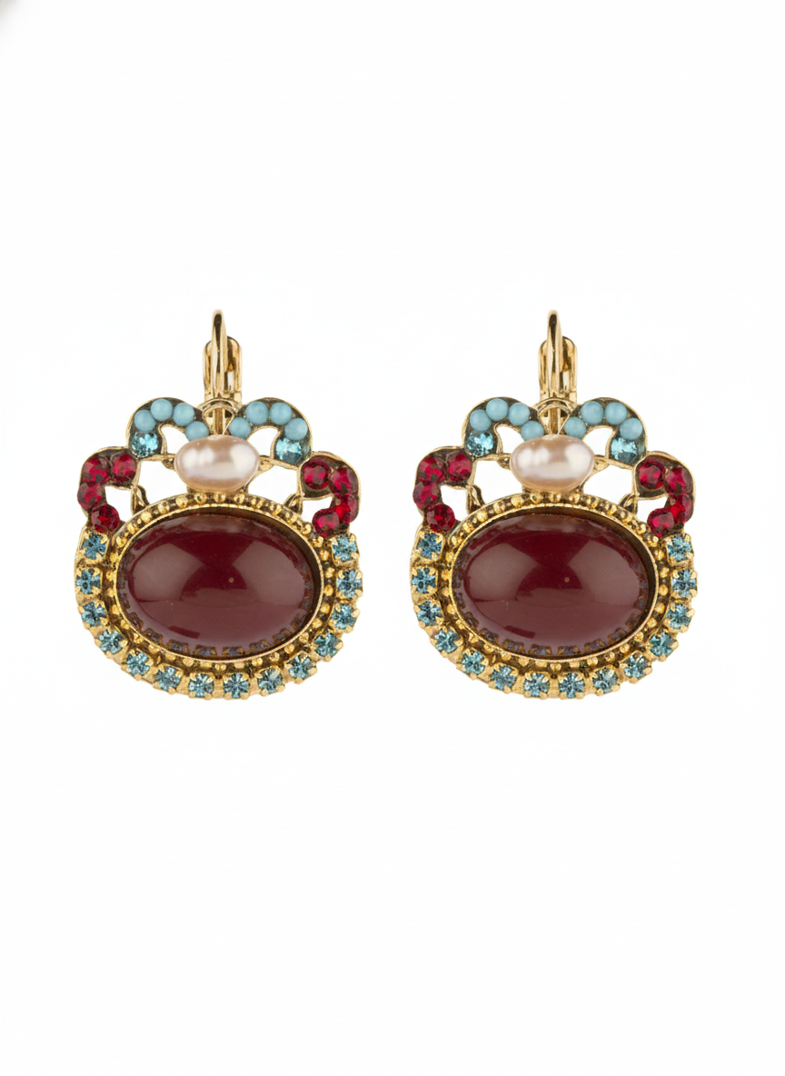 Gabriela Classic Feminine Prestige Earrings in Red
