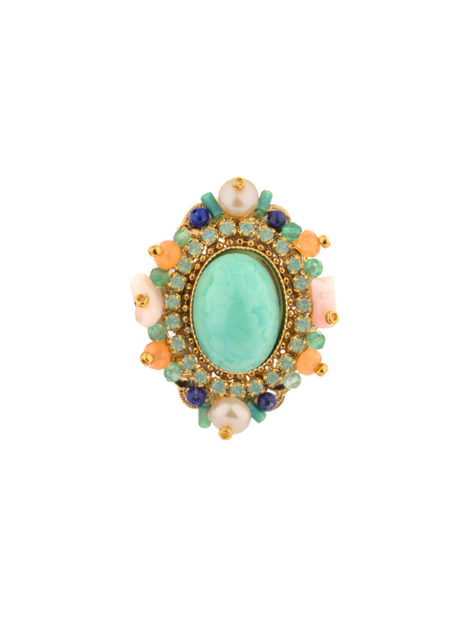Gabriela Refined Precious Clip-On Earrings in Turquoise
