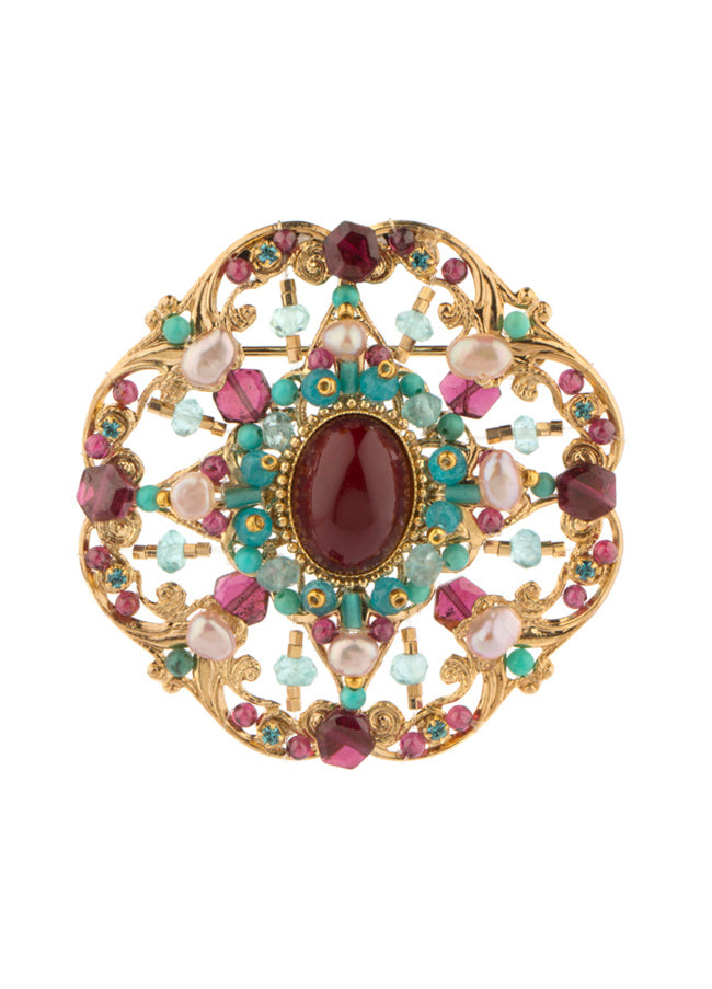 Gabriela Poetic Prestige Brooch in Red