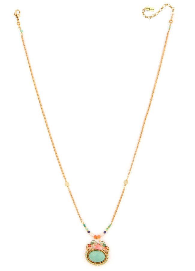 Gabriela Poetic Adjustable Pendant Necklace in Turquoise
