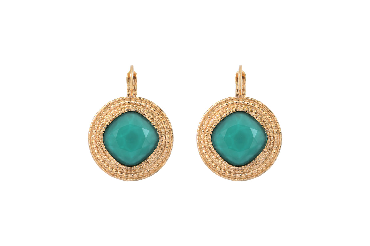 Louise Ethnic Cabochon Earrings in Turquoise