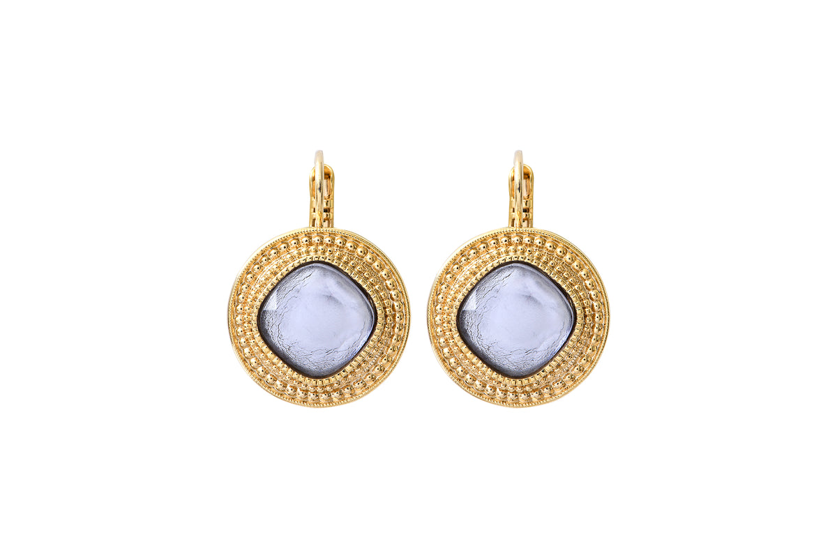 Louise Classic Cabochon Earrings in White