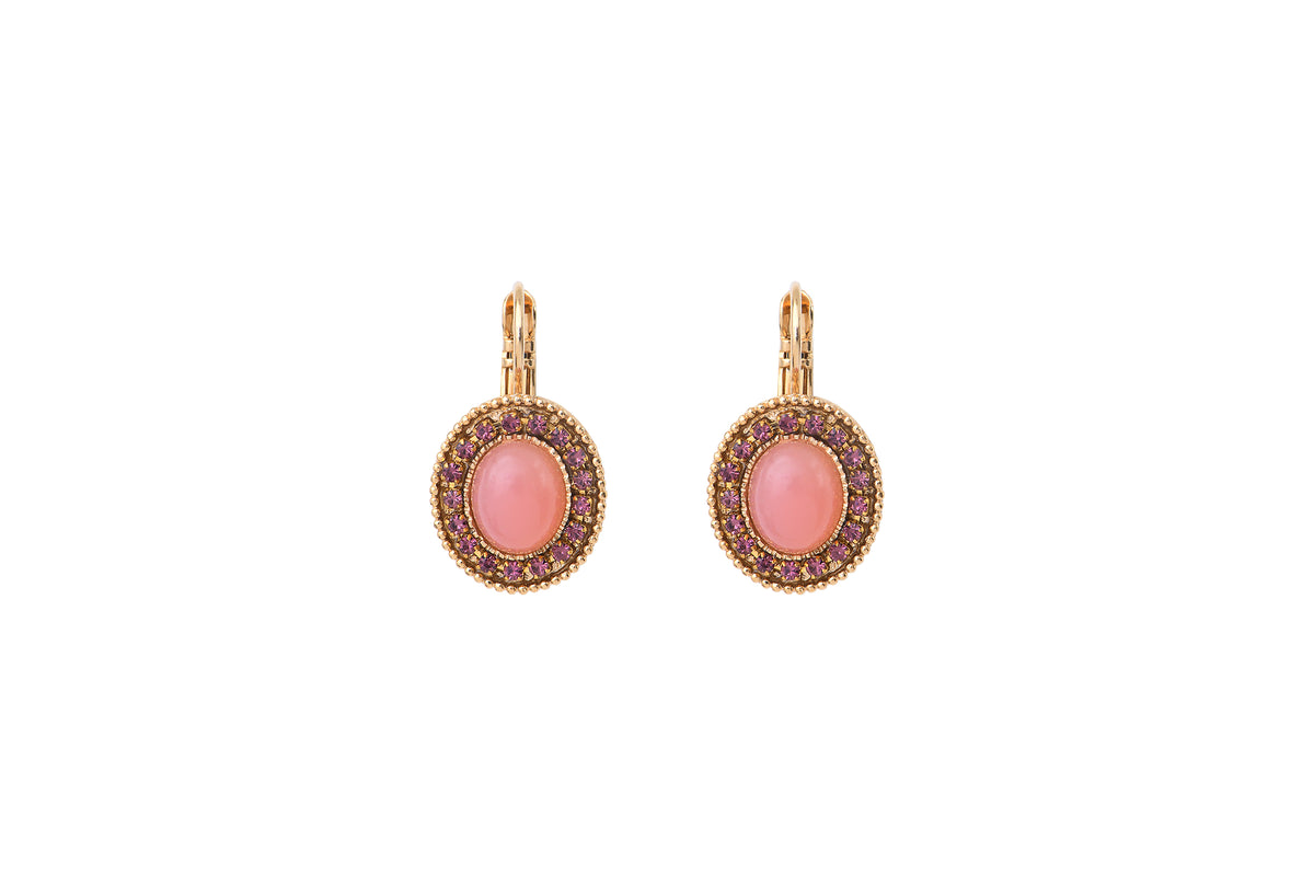 Louise Feminine Prestige Crystal Earrings in Pink