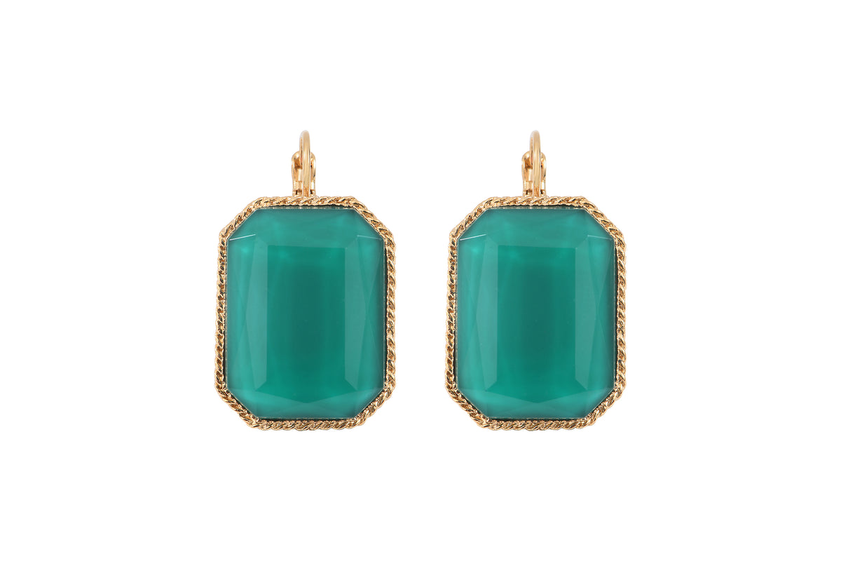 Louise Precious Cabochon Earrings in Turquoise