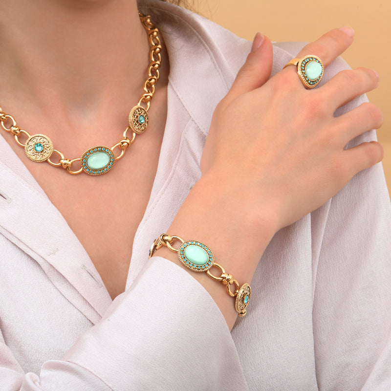 Louise Sophisticated Prestige Crystal Chain Bracelet in Blue