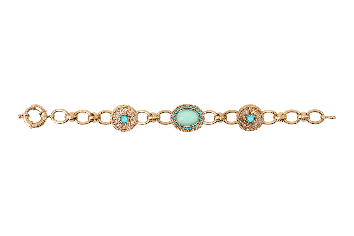 Louise Sophisticated Prestige Crystal Chain Bracelet in Blue