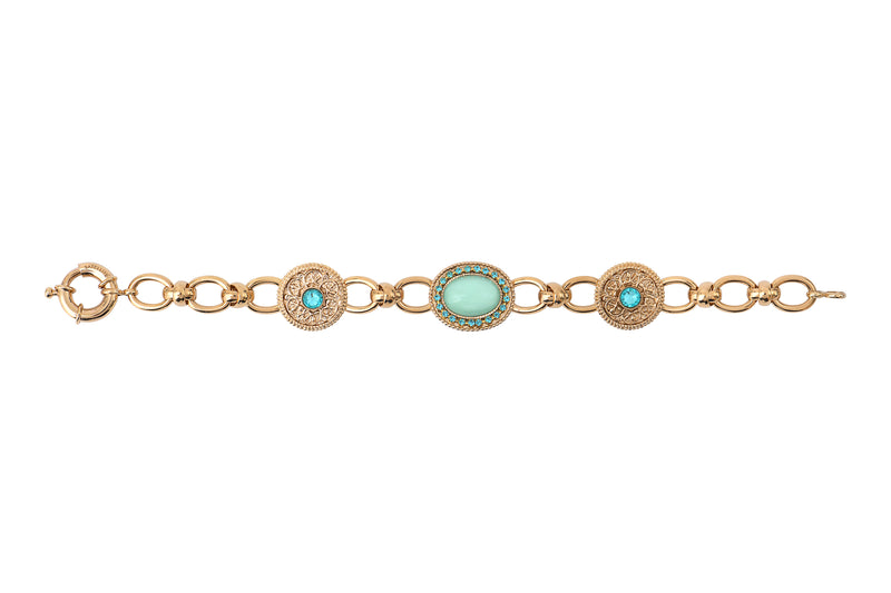 Louise Sophisticated Prestige Crystal Chain Bracelet in Blue