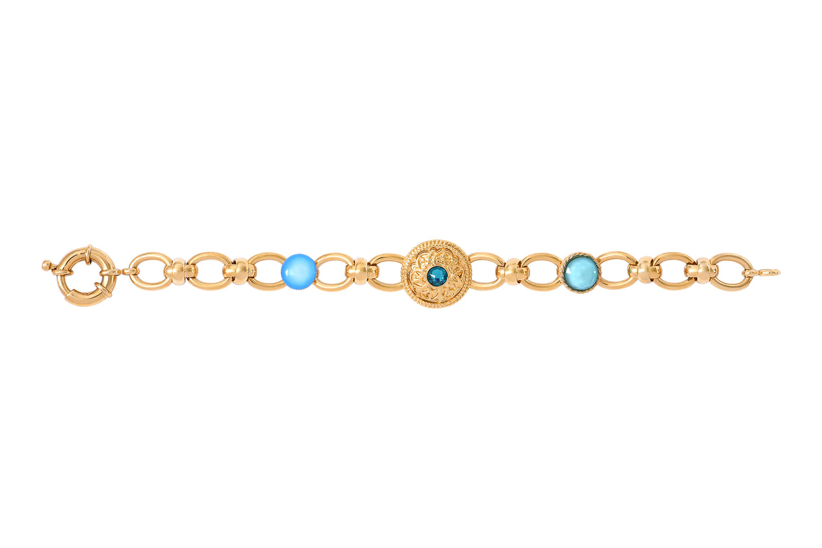 Louise Timeless Prestige Crystal Chain Bracelet in Turquoise