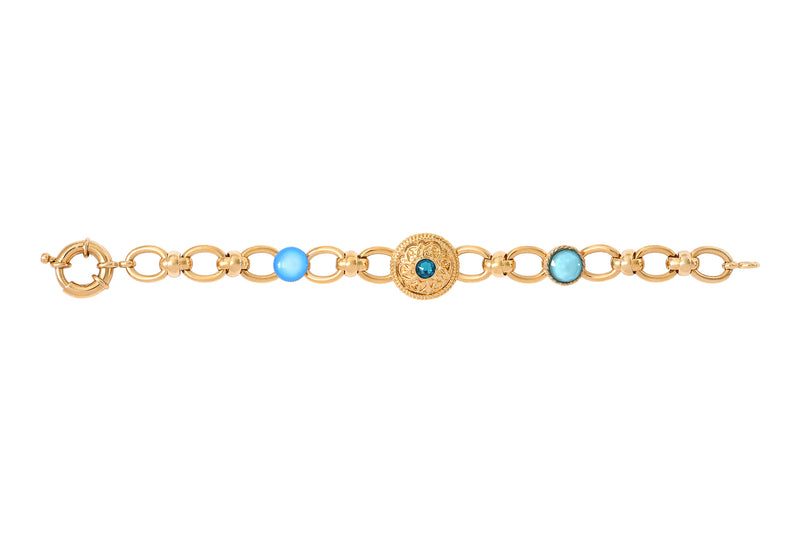 Louise Timeless Prestige Crystal Chain Bracelet in Turquoise