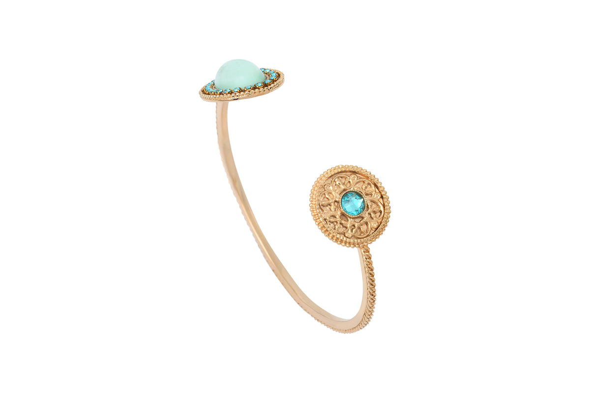 Louise Chic Prestige Crystal Adjustable You& Me Bangle in Blue