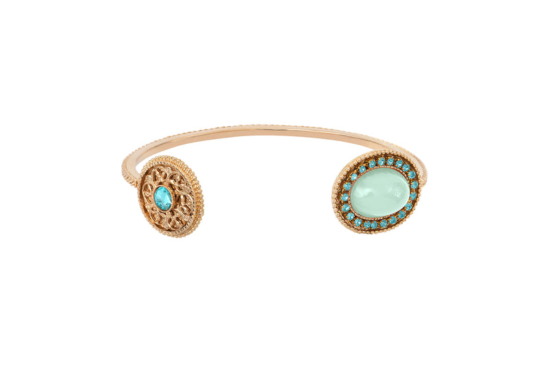 Louise Chic Prestige Crystal Adjustable You& Me Bangle in Blue