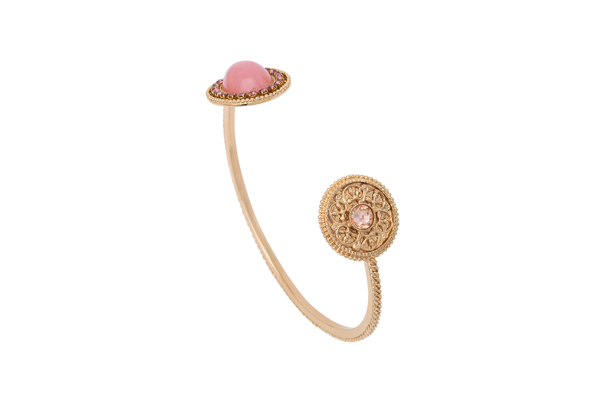 Louise Poetic Prestige Crystal Adjustable You & Me Bangle in Pink