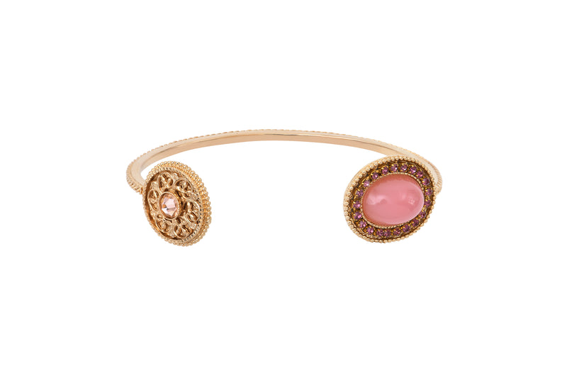Louise Poetic Prestige Crystal Adjustable You & Me Bangle in Pink