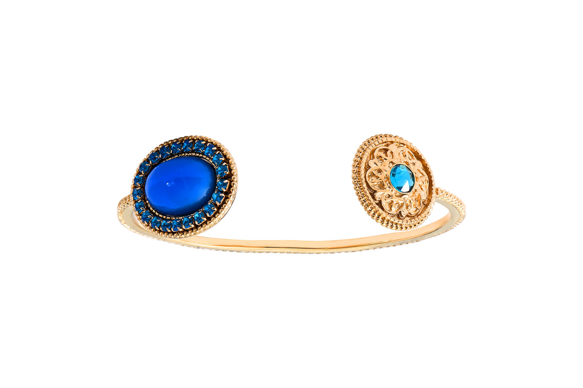 Louise Chic Prestige Crystal Adjustable You& Me Bangle in Turquoise