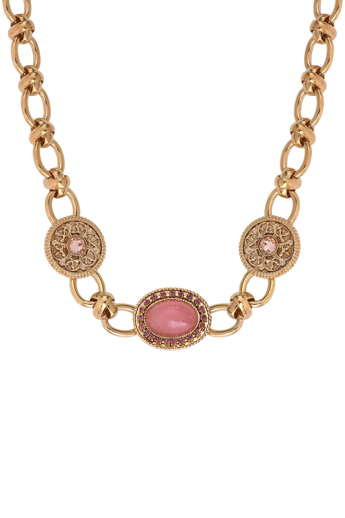Louise Glamorous Prestige Crystal Chain Necklace in Pink