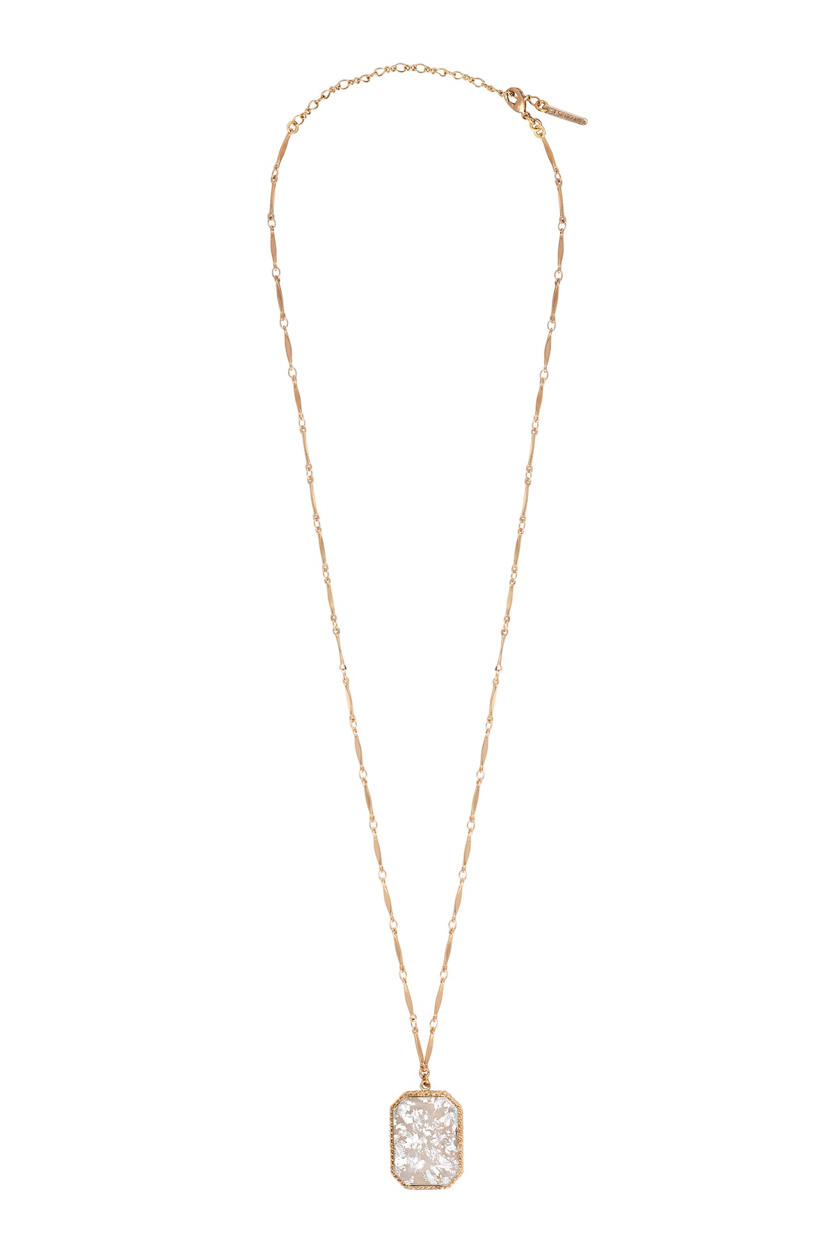 Louise Poetic Cabochon Adjustable Pendant Necklace In White