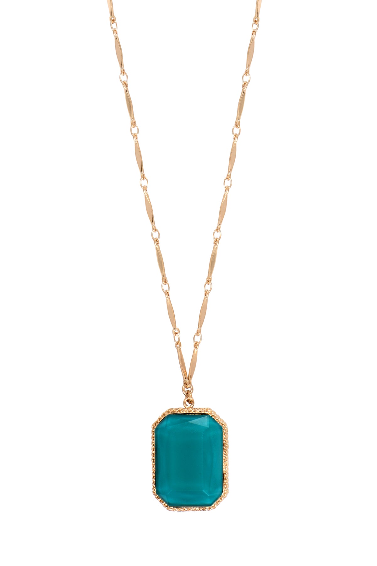 Louise Chic Cabochon Adjustable Pendant Necklace in Green