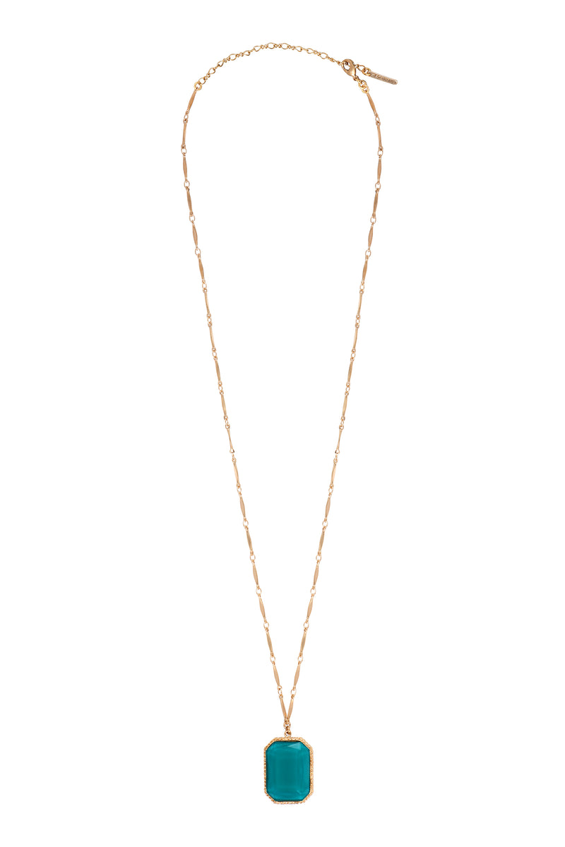 Louise Chic Cabochon Adjustable Pendant Necklace in Green