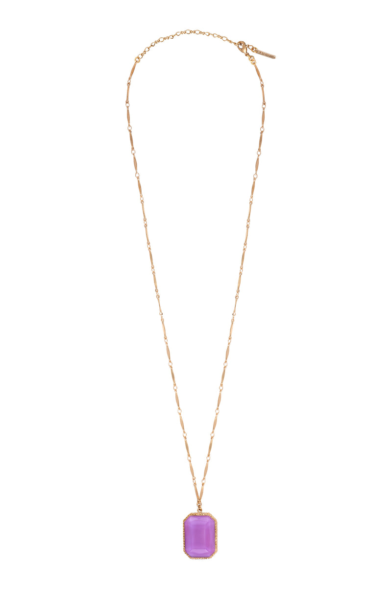 Louise Timeless Cabochon Adjustable Pendant Necklace In Pink