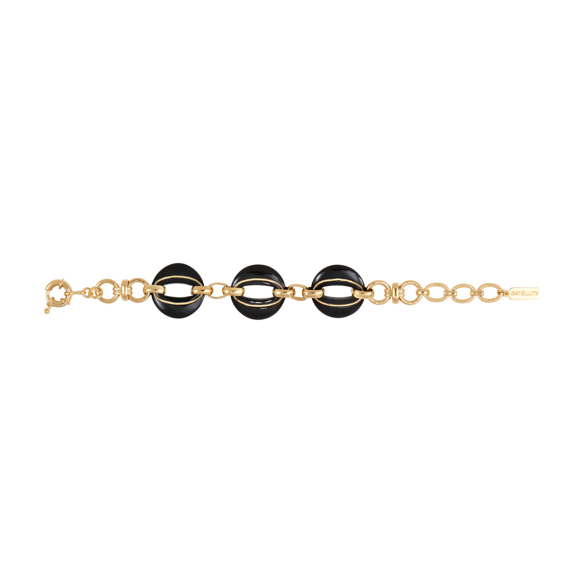 Masseria Adjustable Chain Bracelet with Central Links in Black
