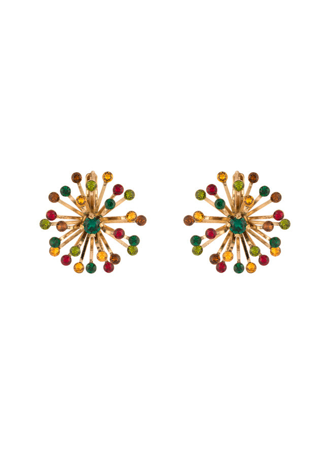 Naomi Feminine Earrings with Crystal in Multicolor