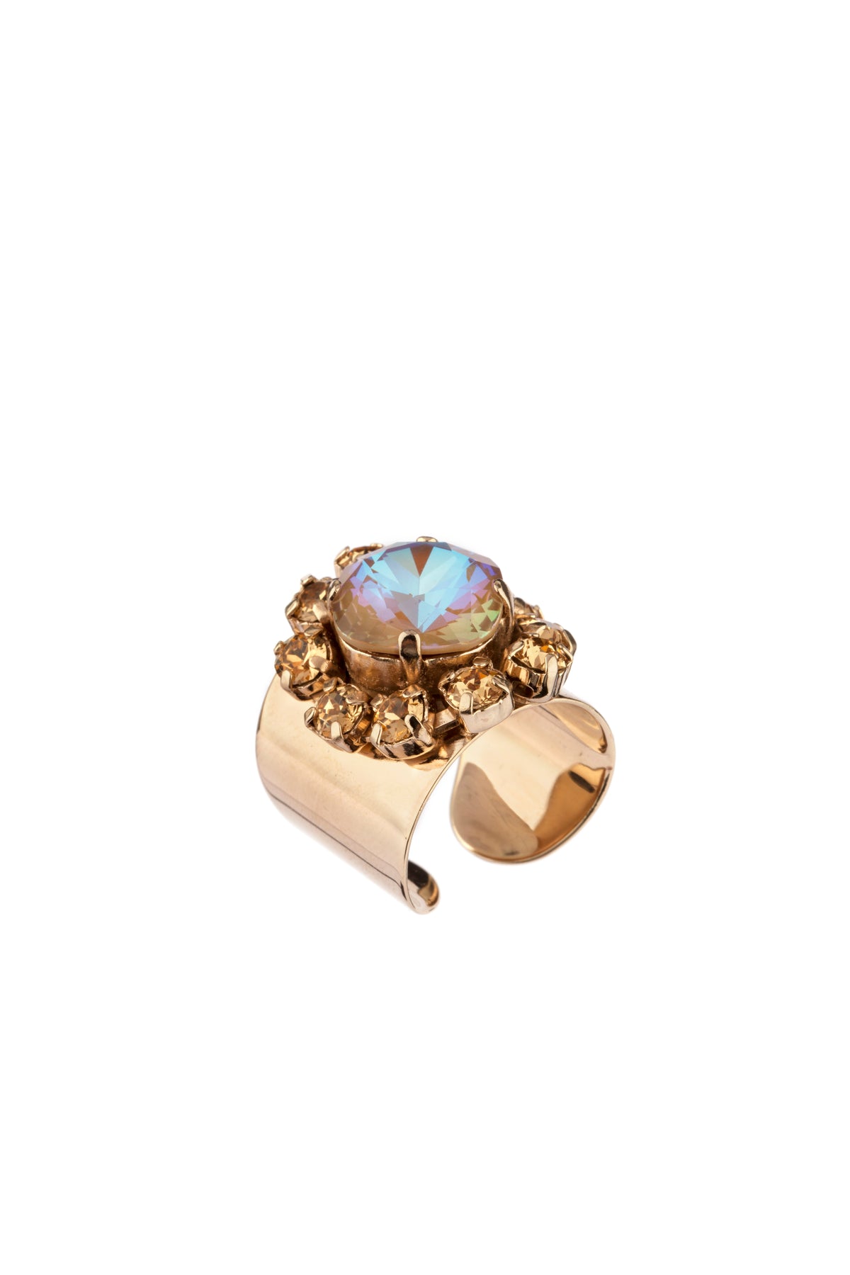 Naomi Large Crystal Ring in Gold