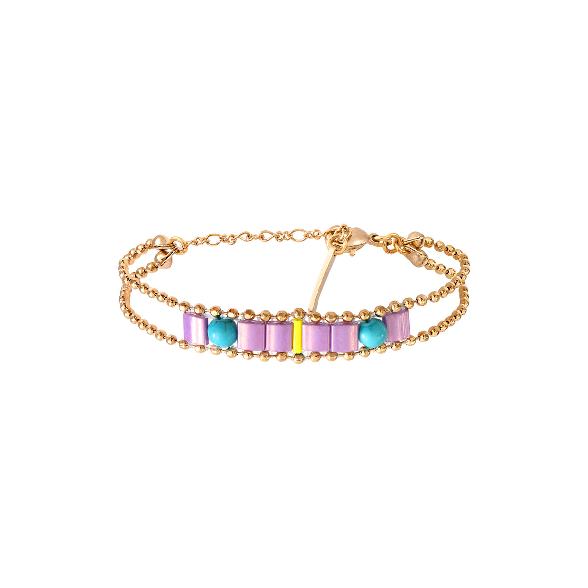 Neiva Woven Bead Slim Bracelet in Fluorecent