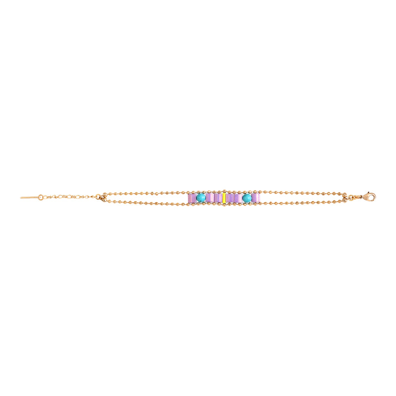 Neiva Woven Bead Slim Bracelet in Fluorecent